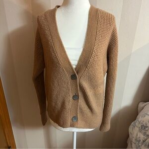 Banana Republic Camel Button Front V-Neck Cardigan